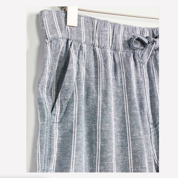 Reitmans - Blue & White Stripe Linen-blend Summer Shorts - Picture 4 of 6